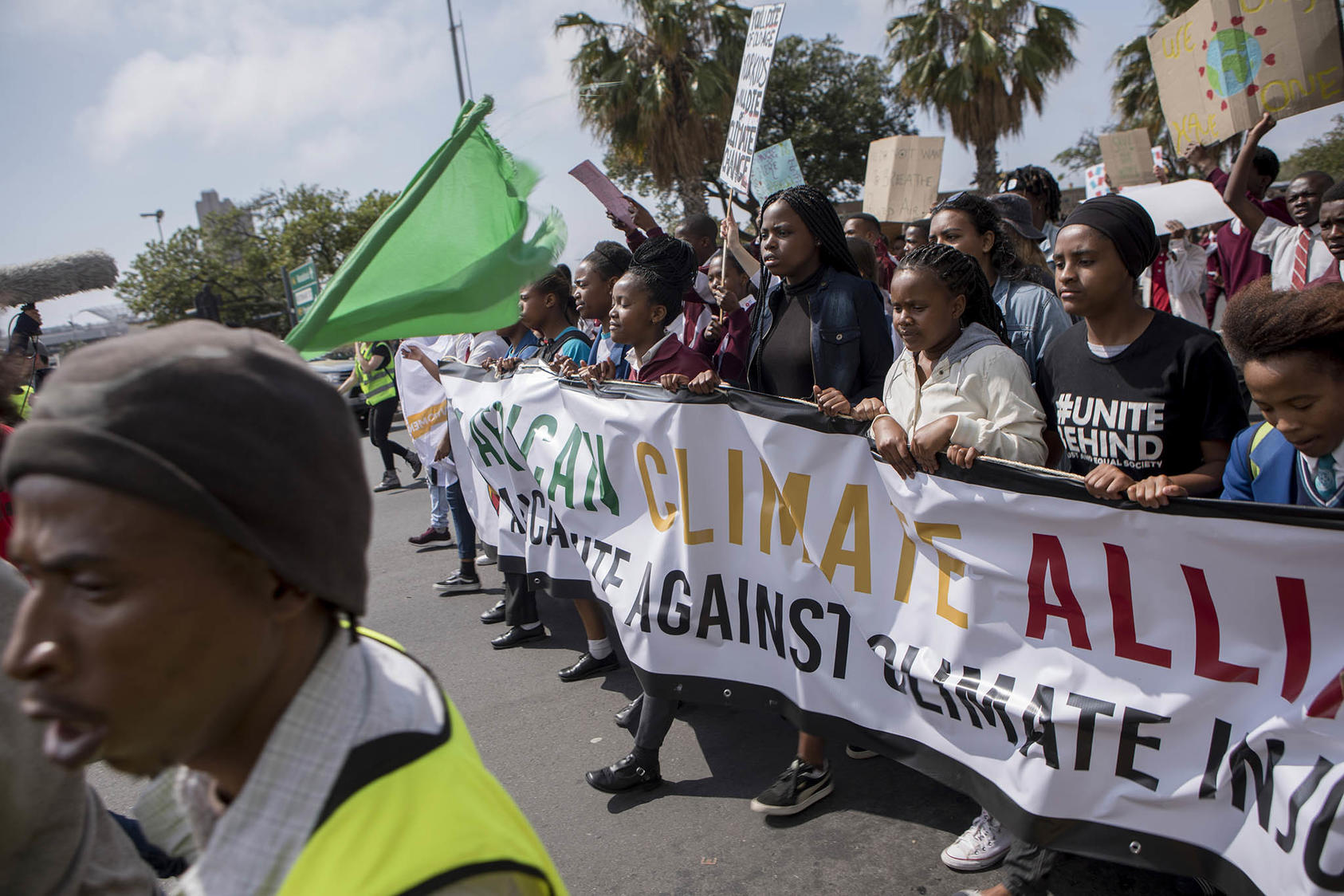 South African activists demand a stronger global response to climate change in Cape Town in 2019. African environmental groups echoed that demand last week as governments held their first Africa Climate Summit. (Sydelle Willow Smith/The New York Times)