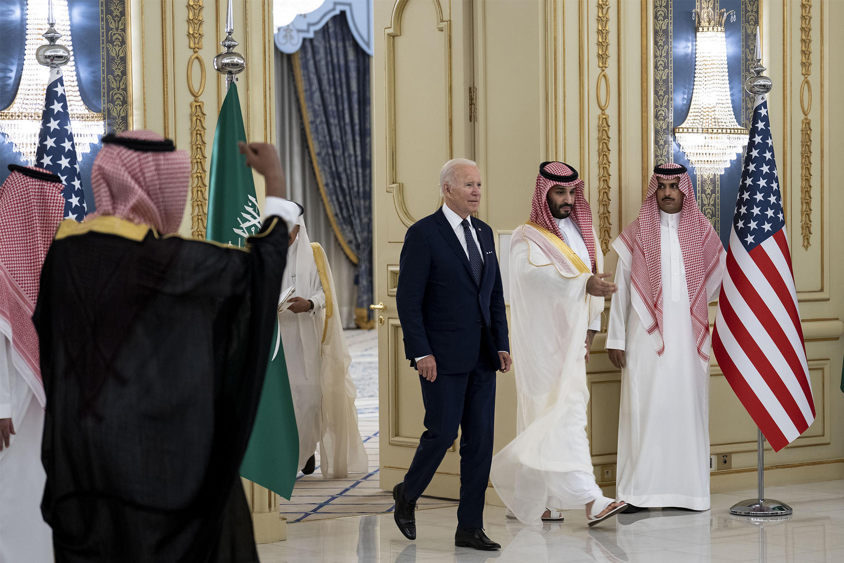 President Joe Biden meets with Mohammed bin Salman Al Saud in Saudi Arabia, on July 15, 2022. (Doug Mills/The New York Times)  
