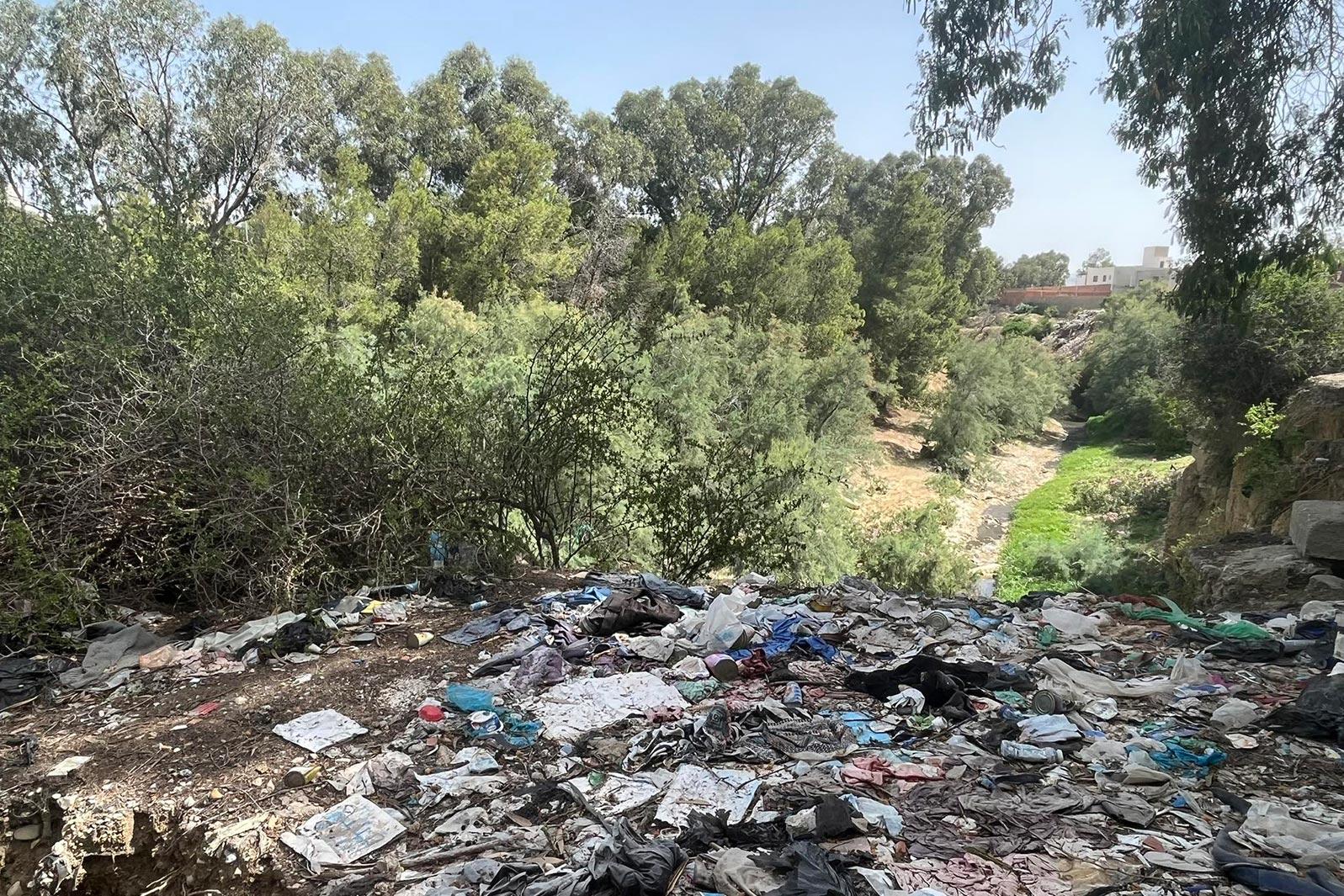 In Siliana, a regional hospital and animal slaughterhouse dump their water and plastic waste in a river used by citizens and farmers for agricultural activities, polluting crops and contributing to illnesses in the community. (Sabrine Laribi/USIP)