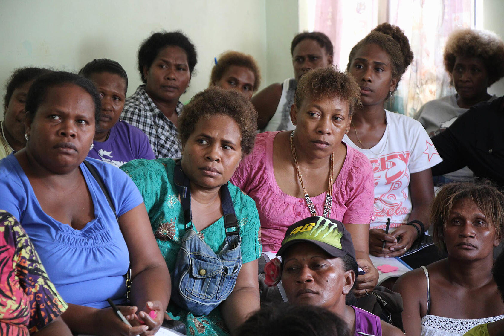 Women take part in an economic development workshop at the Honiara Central Market in Solomon Islands. April 30, 2014. (Marni Gilbert/U.N. Women)