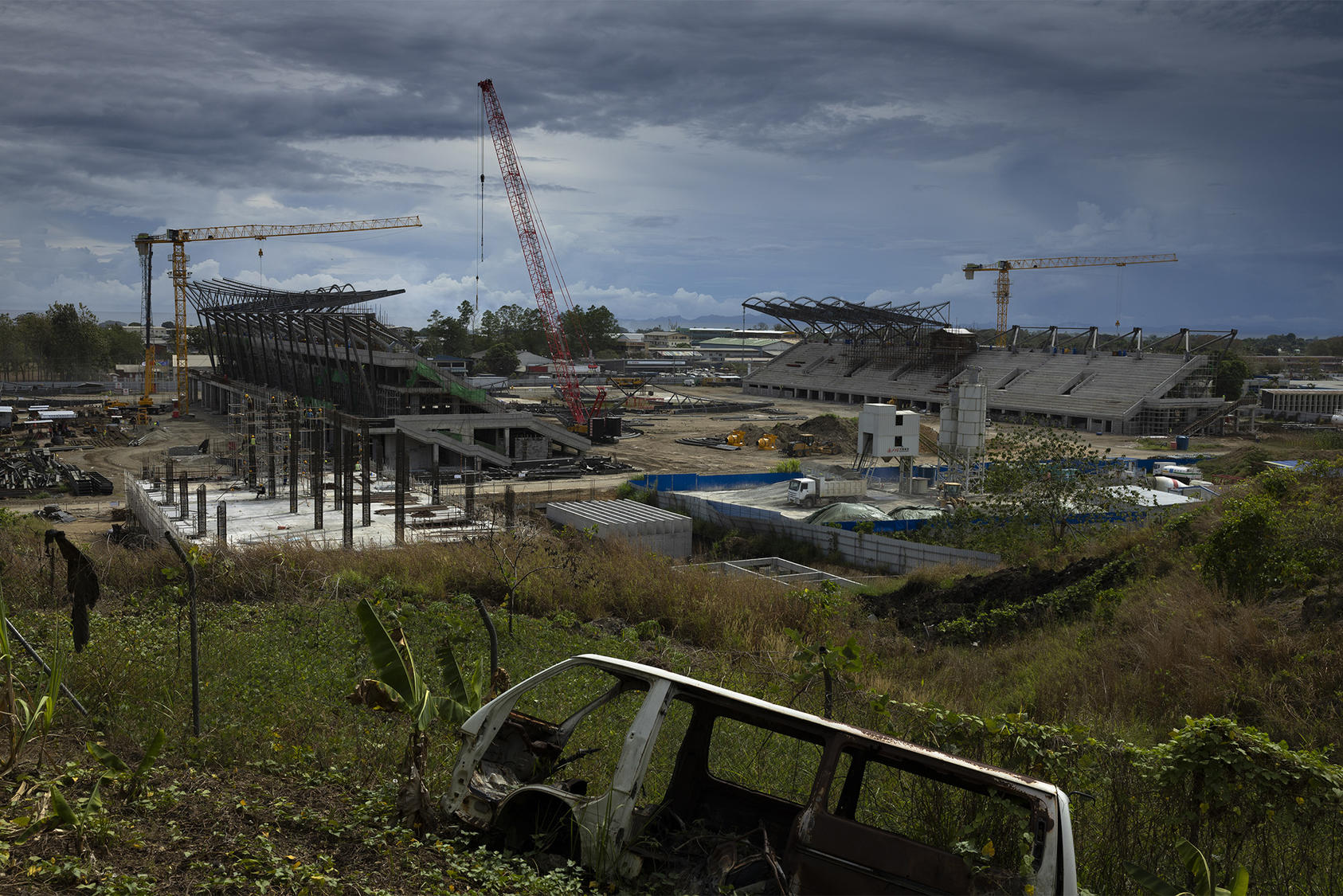 China has offered aid to Pacific nations, such as this sports stadium in the Solomon Islands, when they switch diplomatic recognition from Taiwan to Beijing, a boost for China’s roles in the region. (Matthew Abbott/The New York Times)