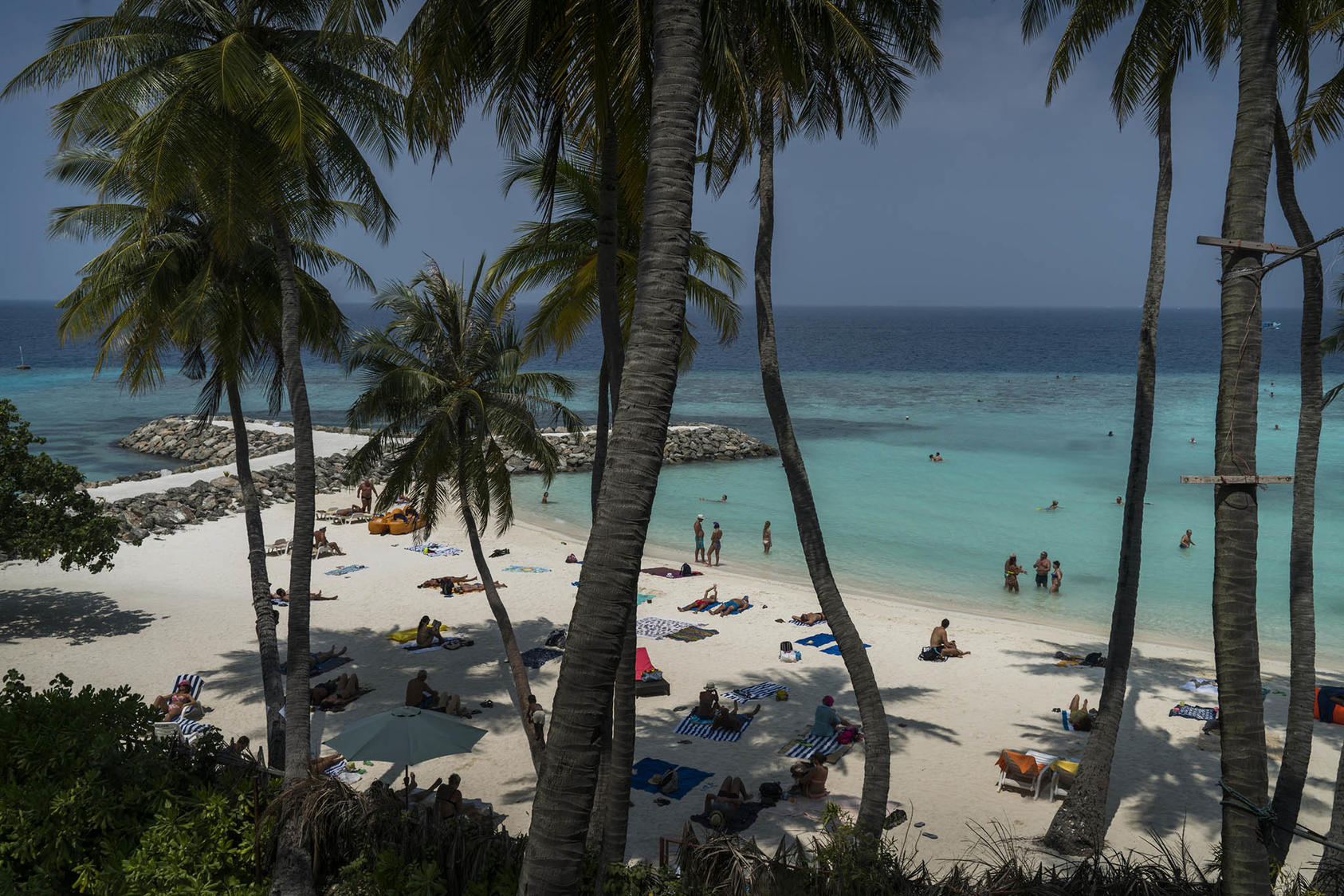 A public beach on the island of Maafushi in the Maldives, Feb. 11, 2017. (Adam Dean/The New York Times)