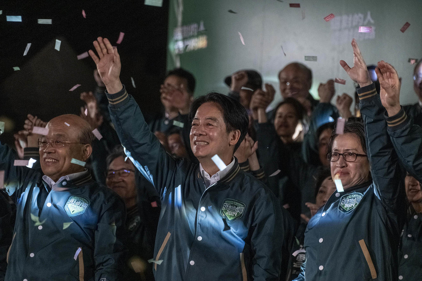 William Lai Ching-te, then the presidential candidate for the Democratic Progressive Party, appears during a rally before his eventual election victory, in Taipei, Taiwan on Jan. 13, 2024. (Lam Yik Fei/The New York Times)