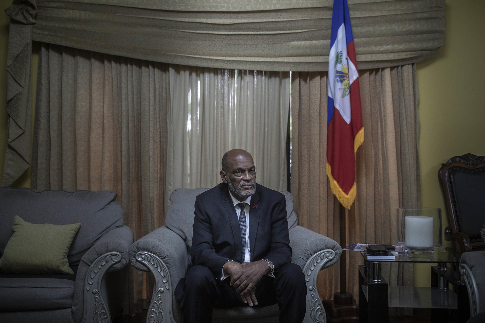 Haitian Prime Minister Ariel Henry seen here at his residence in Port-au-Prince on Aug. 3, 2021. (Victor Moriyama/The New York Times)