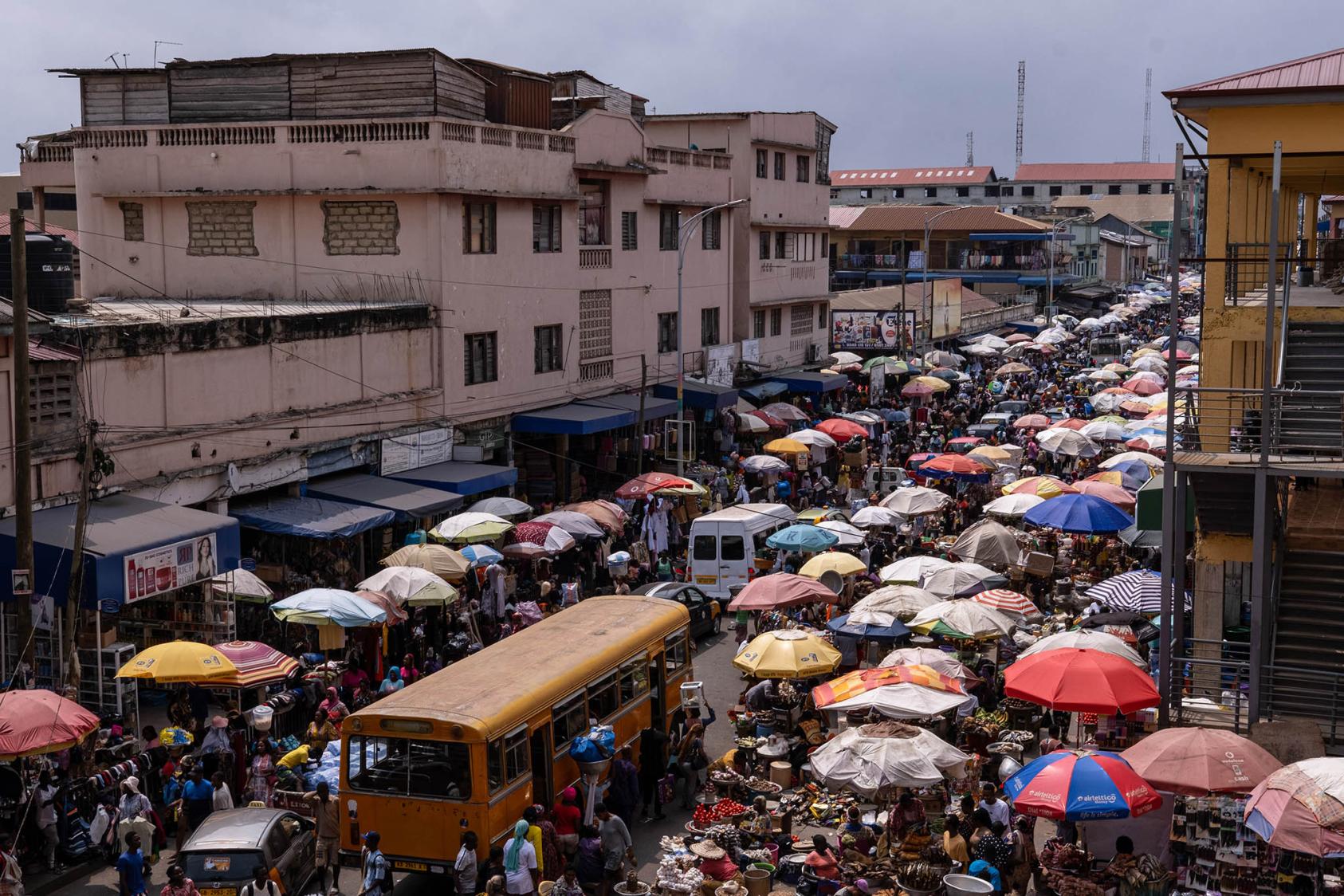 The Makola Market in Accra, the capital of Ghana. August 12, 2023. (Francis Kokoroko/The New York Times)