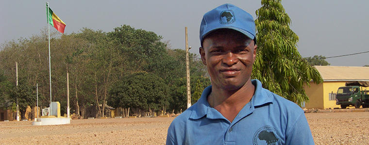 Captain Medeto Sylvain of the 8th Benin Battalion, preparing for peacekeeping in the Democratic Republic of Congo.