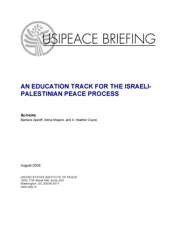 An Education Track for the Israeli-Palestinian Peace Process