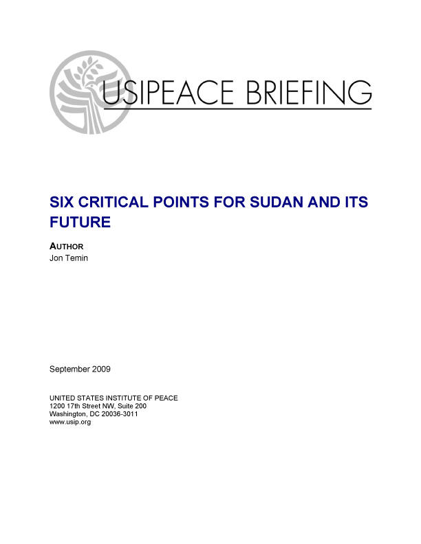 Six Important Issues for Sudan and Its Future