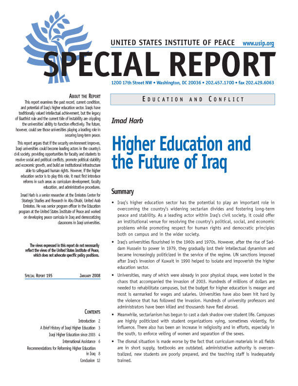 Special Report: Higher Education and the Future of Iraq