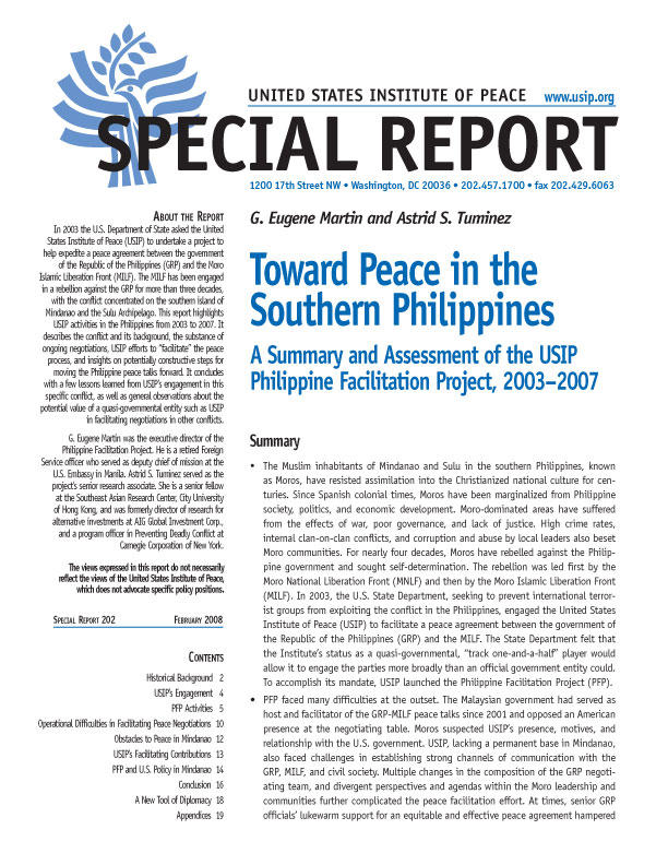 Special Report: Toward Peace in the Southern Philippines