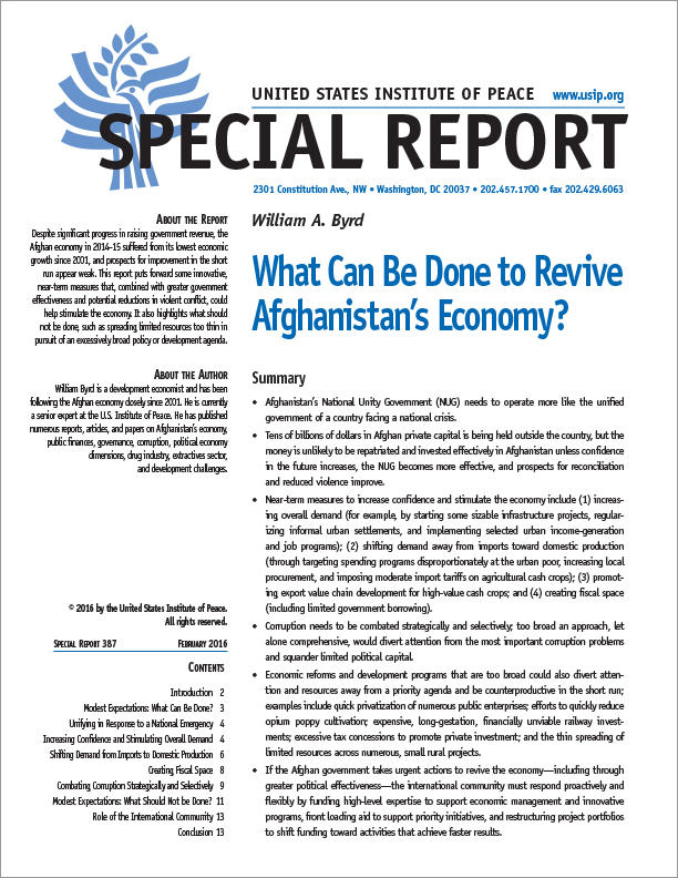 What Can Be Done To Revive Afghanistans Economy United - 