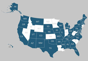 U.S. map of where Peace Teachers work