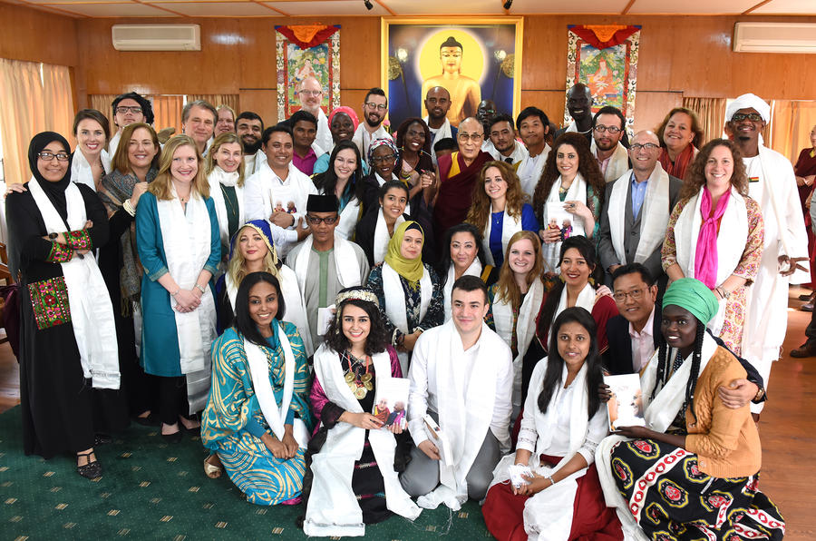 His Holiness the Dalai Lama with the Youth Leaders