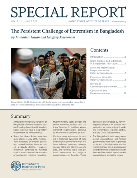 The Persistent Challenge of Extremism in Bangladesh report cover