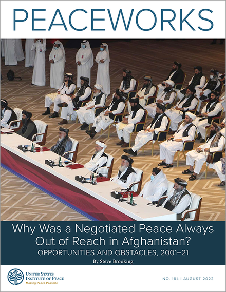 Why Was a Negotiated Peace Always Out of Reach in Afghanistan?: Opportunities and Obstacles, 2001–21 Report Cover