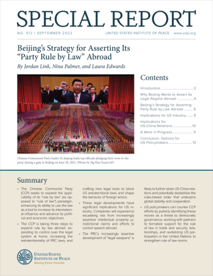 Beijing’s Strategy for Asserting Its “Party Rule by Law” Abroad Report Cover