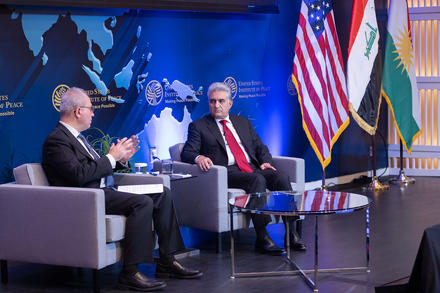 USIP’s Sarhang Hamasaeed and Kurdistan Regional Government Minister of Interior Rebar Ahmed discuss the challenges facing the Kurdistan Region and Iraq, June 14, 2023.