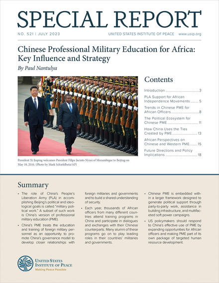 Chinese Professional Military Education for Africa: Key Influence and Strategy report cover