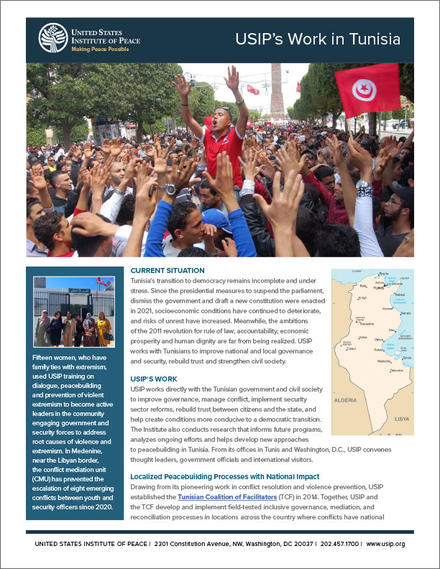 The Current Situation in Tunisia fact sheet cover
