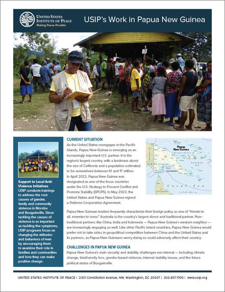 Papua New Guinea fact sheet cover