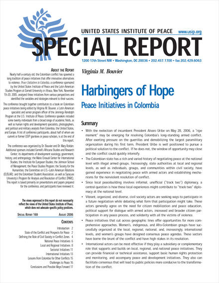 Harbingers of Hope: Peace Initiatives in Colombia cover