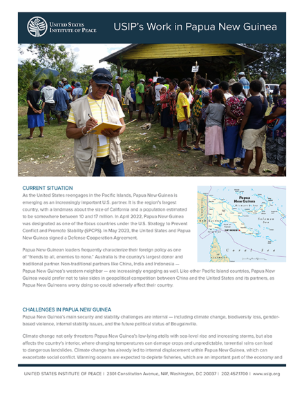 Papua New Guinea fact sheet cover