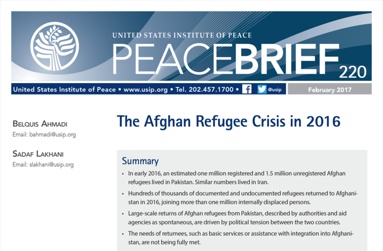 The Afghan Refugee Crisis in 2016