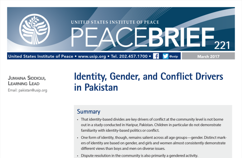 Identity, Gender, and Conflict Drivers in Pakistan