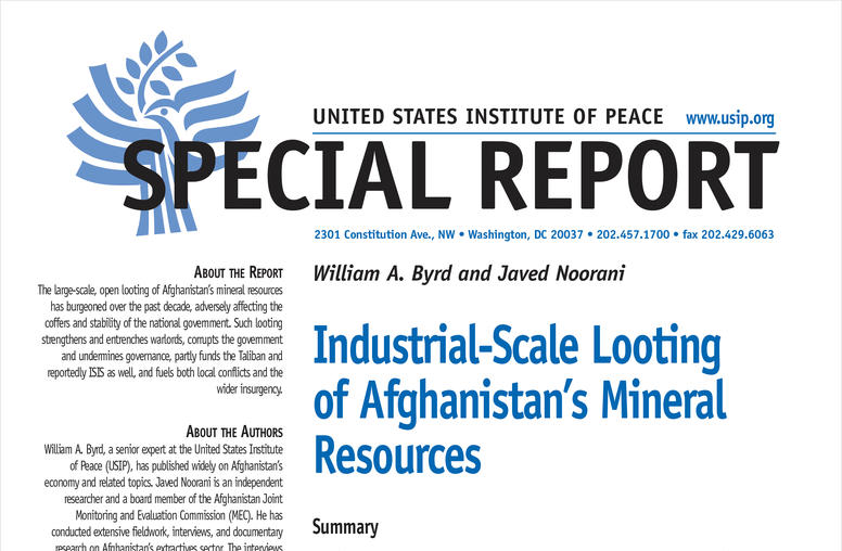 Industrial-Scale Looting of Afghanistan’s Mineral Resources