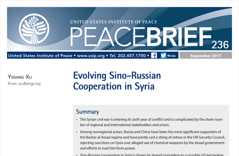 Evolving Sino-Russian Cooperation in Syria