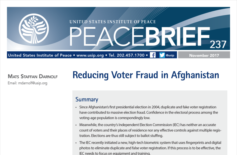 Reducing Voter Fraud in Afghanistan