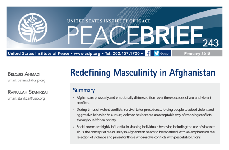 Redefining Masculinity in Afghanistan