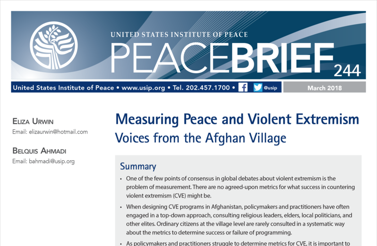 Measuring Peace and Violent Extremism 
