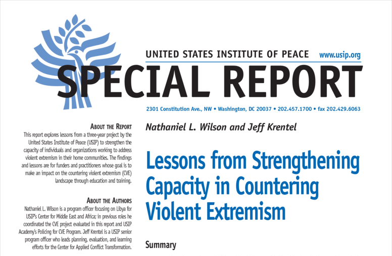 Lessons from Strengthening Capacity in Countering Violent Extremism