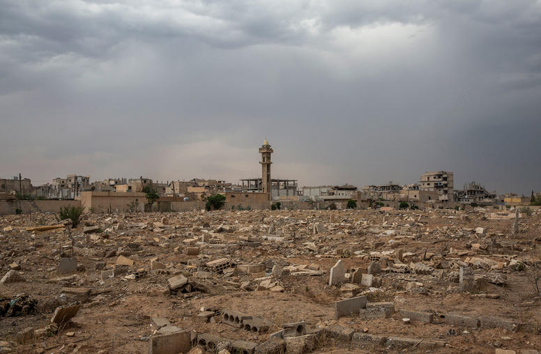 Raqqa’s main cemetery, after Islamic State members desecrated the graveyard, in Syria, June 13, 2018. (Ivor Prickett/The New York Times)