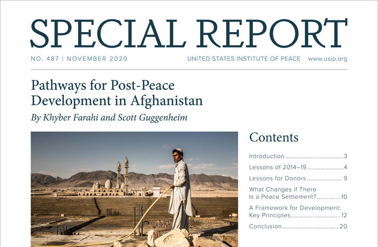 Pathways for Post-Peace Development in Afghanistan report cover
