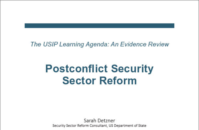 Security Sector Governance and Reform paper cover