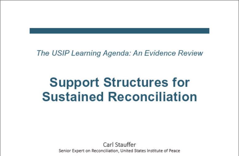 Support Structures for Sustained Reconciliation paper cover
