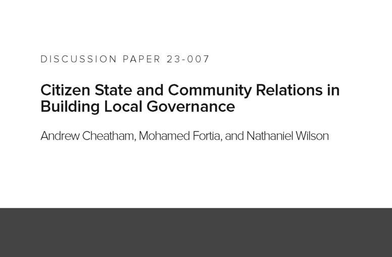 Citizen State and Community Relations in Building Local Governance