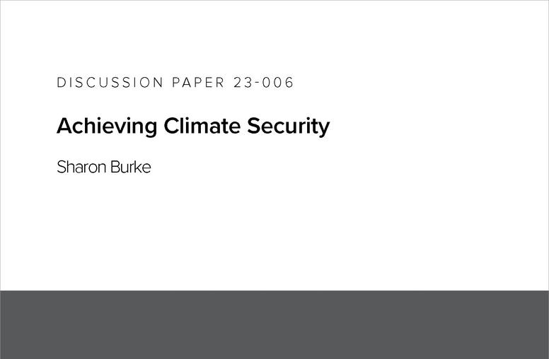 Achieving Climate Security