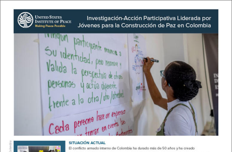 Investigación-Acción Participativa Liderada por Jóvenes para la Construcción de Paz en Colombia