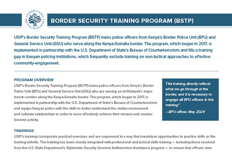 Border Security Training Program (BSTP)