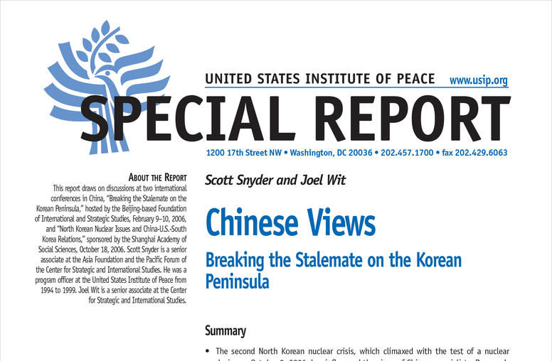 Chinese Views: Breaking the Stalemate on the Korean Peninsula