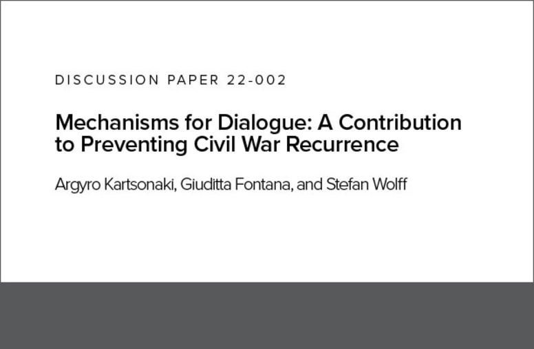 Mechanisms for Dialogue: A Contribution to Preventing Civil War Recurrence