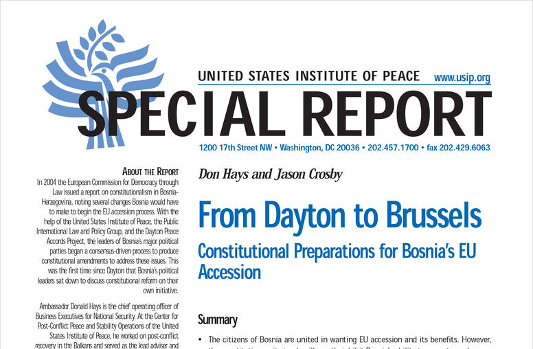 From Dayton to Brussels: Constitutional Preparations for Bosnia's EU Accession