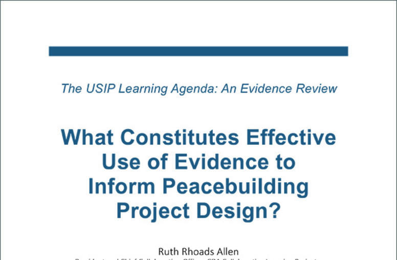 Evidence for Peacebuilding Project Design Evidence Review Paper Cover