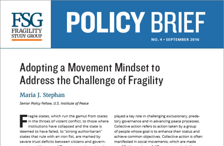 Adopting a Movement Mindset to Address the Challenge of Fragility