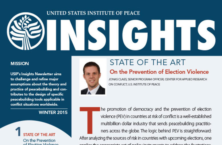 Winter 2015 Insights Newsletter – Preventing Election Violence