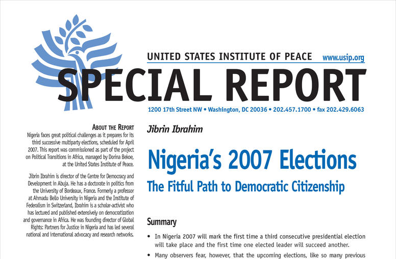 Nigeria's 2007 Elections: The Fitful Path to Democratic Citizenship