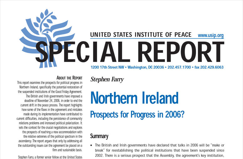 Northern Ireland: Prospects for Progress in 2006?